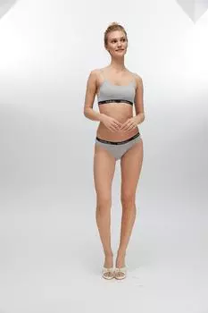 Бюстгальтер и трусики с логотипом U S Polo Assn , серый