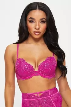 Бюстгальтер Icon с вышивкой и глубоким вырезом Ann Summers, фиолетовый