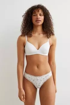 Бюстгальтер из 2 пар хлопков H&M, белый черный