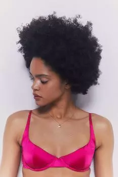 Бюстгальтер из эластичного атласа на косточках без подкладки H&M, вишневый