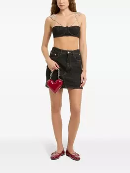 Бюстгальтер из денима GCDS Chocker, черный