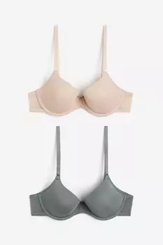Бюстгальтер из двух частей с мягкой подкладкой и на косточках H&M