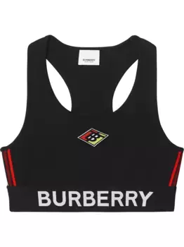 Бюстгальтер из джерси с логотипом BURBERRY, черный