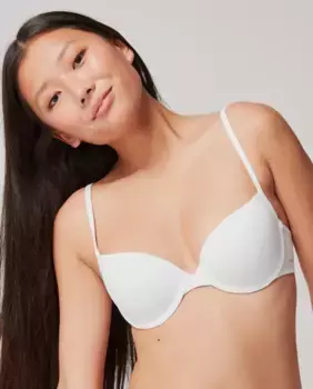 Бюстгальтер из хлопковой ткани ЭКО на косточках и поролоном Gisela, белый