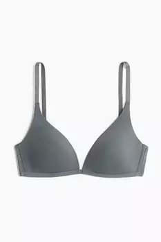 Бюстгальтер из микрофибры без косточек с мягкой подкладкой H&M, зеленый
