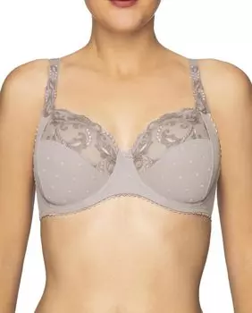 Бюстгальтер из трех частей на чашках и косточках с вышивкой в горошек Felina