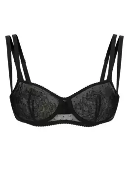 Бюстгальтер из тюля пуэн-деспри DOLCE & GABBANA, черный