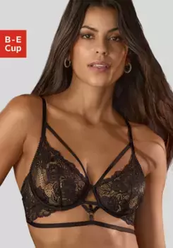 Бюстгальтер JETTE на косточках, выполненный из элегантного кружева с эффектом ленты, сексуальное женское белье, нижнее белье, черный