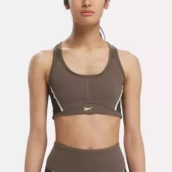 Бюстгальтер Lux Racer с цветными блоками и мягкими чашечками Reebok, коричневый
