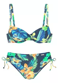 Бюстгальтер-майка бикини Lascana, темно-синий