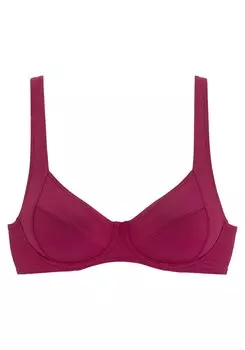 Бюстгальтер-майка бикини топ Lascana Pride, ягода