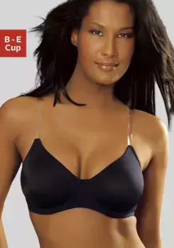 Бюстгальтер-майка Nuance на косточках, без чашек и с прозрачными бретелями, базовый, черный