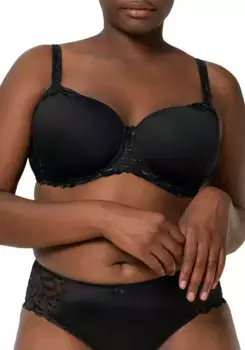 Бюстгальтер-майка Триумф "Modern Finesse WP", чашка B-F, с вышивкой, чашка бюстгальтер на косточках Triumph, черный
