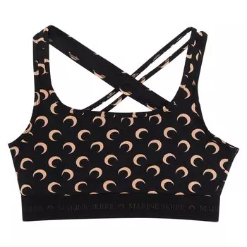Бюстгальтер Marine Serre All Over Moon, цвет All Over Moon Tan On Black