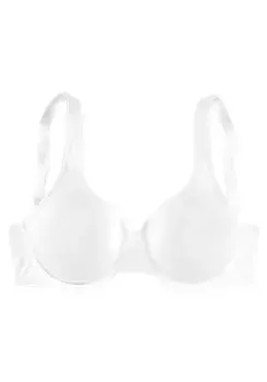 Бюстгальтер-минимайзер LASCANA на косточках и бесшовных чашках, из шелковистой микрофибры, базовое нижнее белье, белый