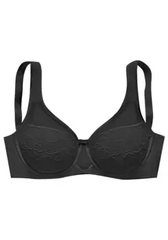 Бюстгальтер-минимайзер Nuance на косточках и широких бретелях из прочного жаккардового материала, черный