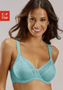 Бюстгальтер-минимайзер Nuance на косточках и слегка уплотненными бретелями, бирюзовый