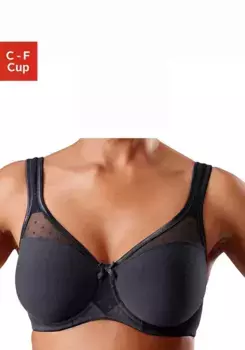 Бюстгальтер-минимайзер Nuance на косточках и вставкой из точечной сетки, черный