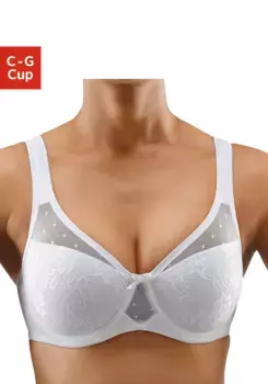 Бюстгальтер-минимайзер Nuance с жаккардовым кружевом внизу, нижнее белье, белый