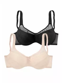 Бюстгальтер-минимайзер PETITE FLEUR Minimizer BH, цвет puder+schwarz