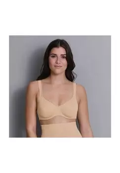 Бюстгальтер-минимайзер Twin Firm, ребристая структура, контрастная вставка, для женщин ROSA FAIA, цвет 722 Skin