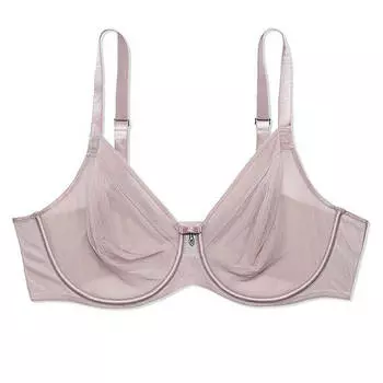Бюстгальтер на косточках без подкладки Victoria's Secret Curvy Couture Sheer Mesh Full-Coverage, бежевый
