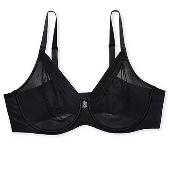 Бюстгальтер на косточках без подкладки Victoria's Secret Curvy Couture Sheer Mesh Full-Coverage, черный