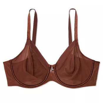 Бюстгальтер на косточках без подкладки Victoria's Secret Curvy Couture Sheer Mesh Full-Coverage, коричневый