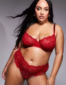 Бюстгальтер на косточках Curve Lola от ASOS DESIGN красного цвета