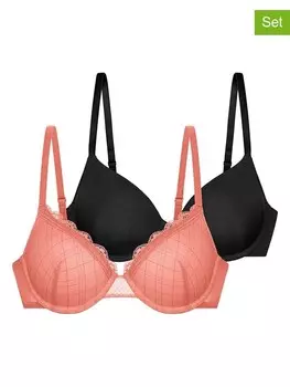 Бюстгальтер на косточках Dorina 2er Set Imani, цвет koralle/schwarz