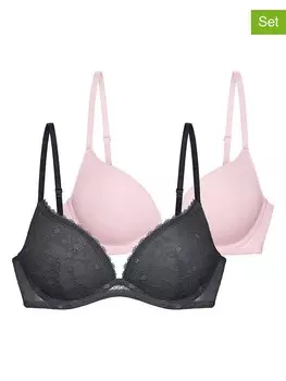 Бюстгальтер на косточках Dorina 2er Set Radha, цвет anthrazit/rosa