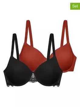 Бюстгальтер на косточках Dorina 2er Set Schalen BHs Lorena, цвет schwarz/rot