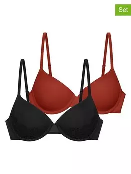 Бюстгальтер на косточках Dorina 2er Set Schalen BHs Lorena, цвет schwarz/rot