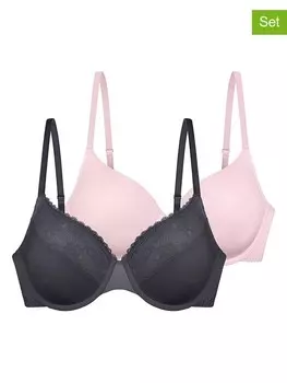 Бюстгальтер на косточках Dorina 2er Set Radha, цвет anthrazit/rosa