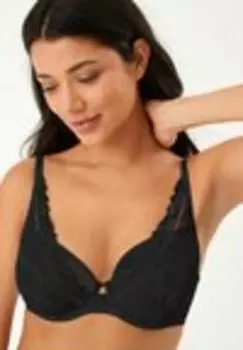 Бюстгальтер на косточках FLORAL LACE DD NON PAD FULL CUP Next, черный