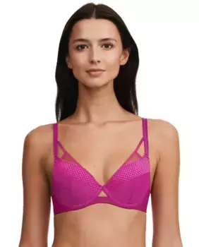 Бюстгальтер на косточках и мягких подкладках, эффект пуш-ап, кружево, линия Play Chantelle, цвет Fucsia