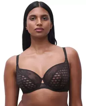 Бюстгальтер на косточках из цветочного кружева Poison Line Chantelle, черный