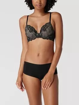 Бюстгальтер на косточках из цветочного кружева Calvin Klein Underwear, черный