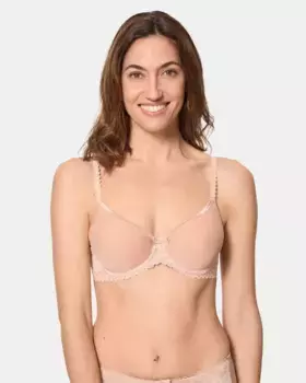 Бюстгальтер на косточках из дышащей микрофибры с формованными чашками Playtex, натуральный