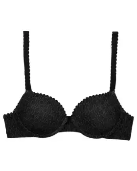 Бюстгальтер на косточках из микрофибры с подкладкой для девочек с монограммным принтом Dim, черный