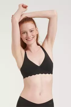 Бюстгальтер на косточках из мягкой микрофибры Zero 2 0 с отделкой ракушками Sloggi, черный