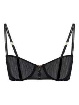 Бюстгальтер на косточках из прозрачной сетки Elisabetta Franchi, черный
