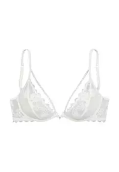 Бюстгальтер на косточках Julia кружевной Lascana, бежевый