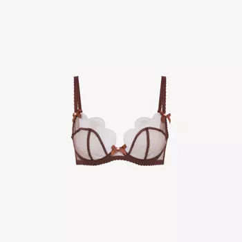 Бюстгальтер на косточках Lorna из тюля с фестончатым узором Agent Provocateur, коричневый
