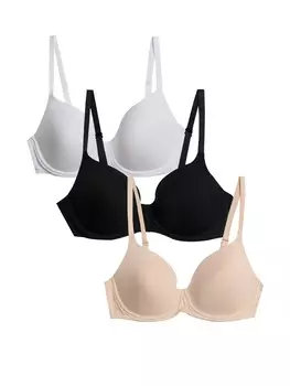 Бюстгальтер на косточках Marks & Spencer T-shirt Bra, цвет beige/black/white