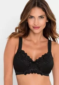 Бюстгальтер на косточках MIT EDLER STICKEREI HBSCHER BH FR EINEN O bonprix, черный