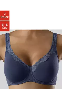 Бюстгальтер на косточках Petite Fleur из хлопка с кружевной каймой и более широкими бретелями, белый