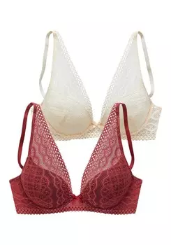 Бюстгальтер на косточках PETITE FLEUR Push-up Bra, цвет cream/red
