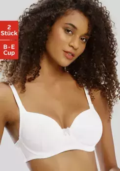 Бюстгальтер на косточках Petite Fleur с бантом в клетку виши, белый