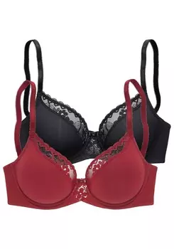 Бюстгальтер на косточках PETITE FLEUR T-shirt Bra, цвет red/black